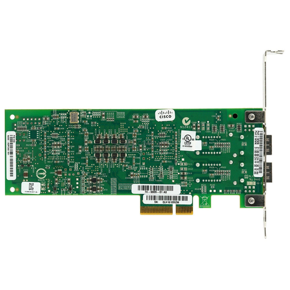 N2XX-AQPCI03 CISCO QLOGIC QLE2462 DUAL PORT 4GB PCIE ADAPTER 74-6809-01, PX2510401-71, QLE2462-CSC